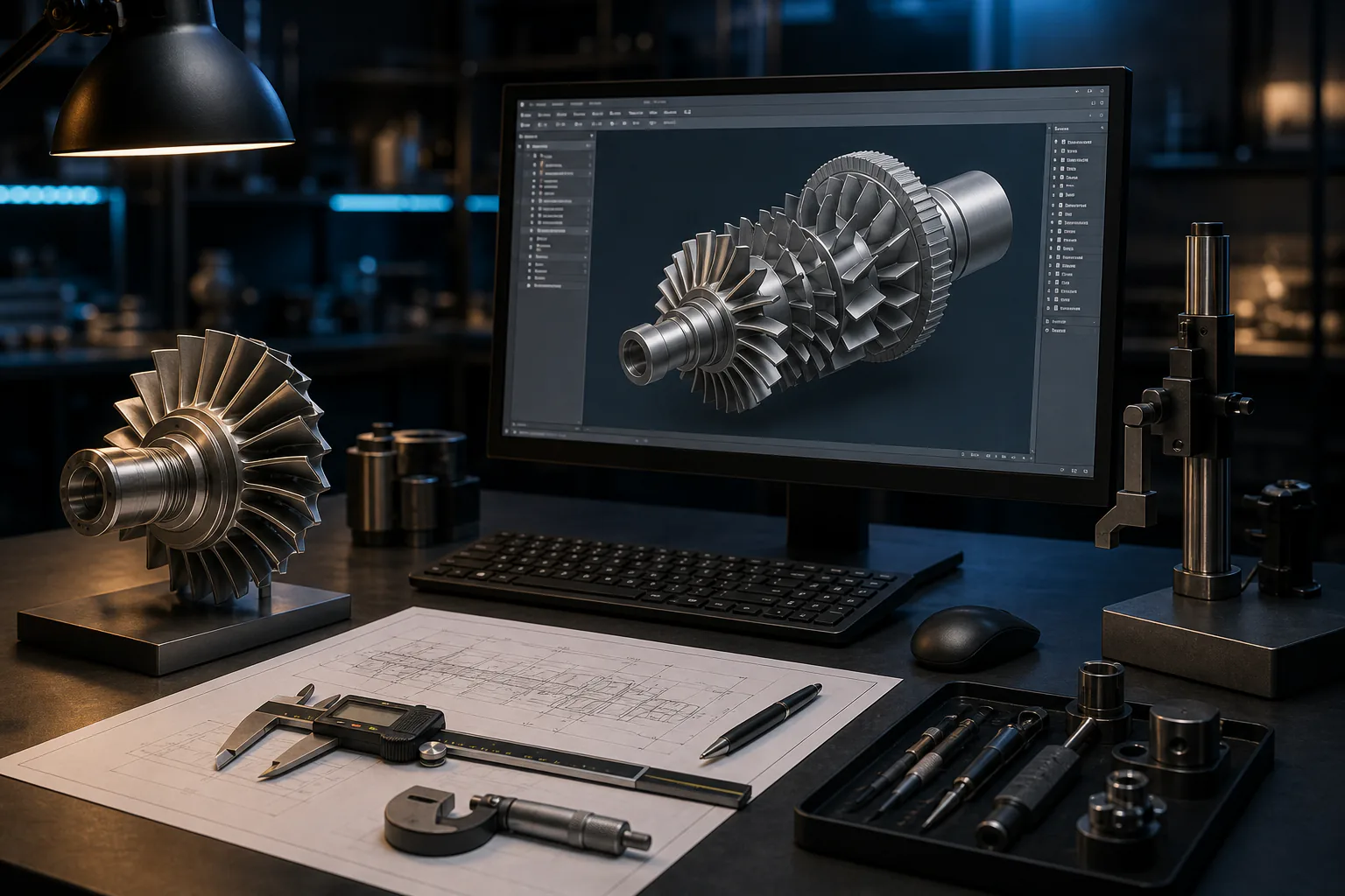 Sample CAD and precision measurement workstation